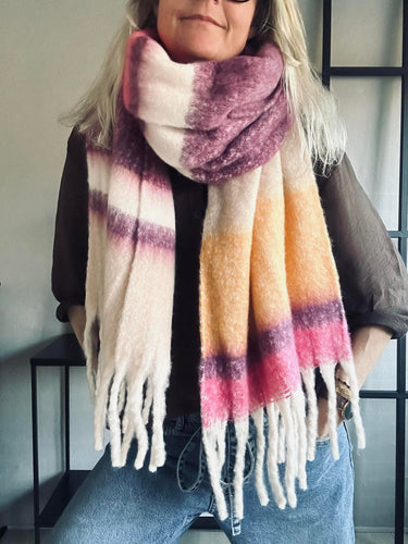 Sjal Ninna - Lila / gul