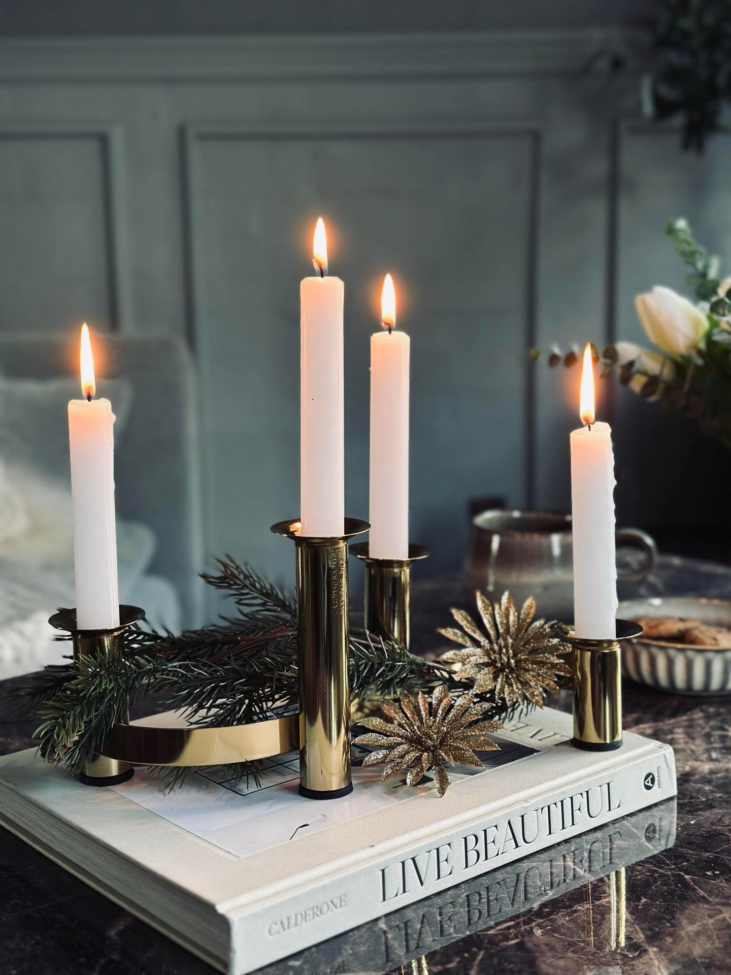 Adventsljusstake - Guld