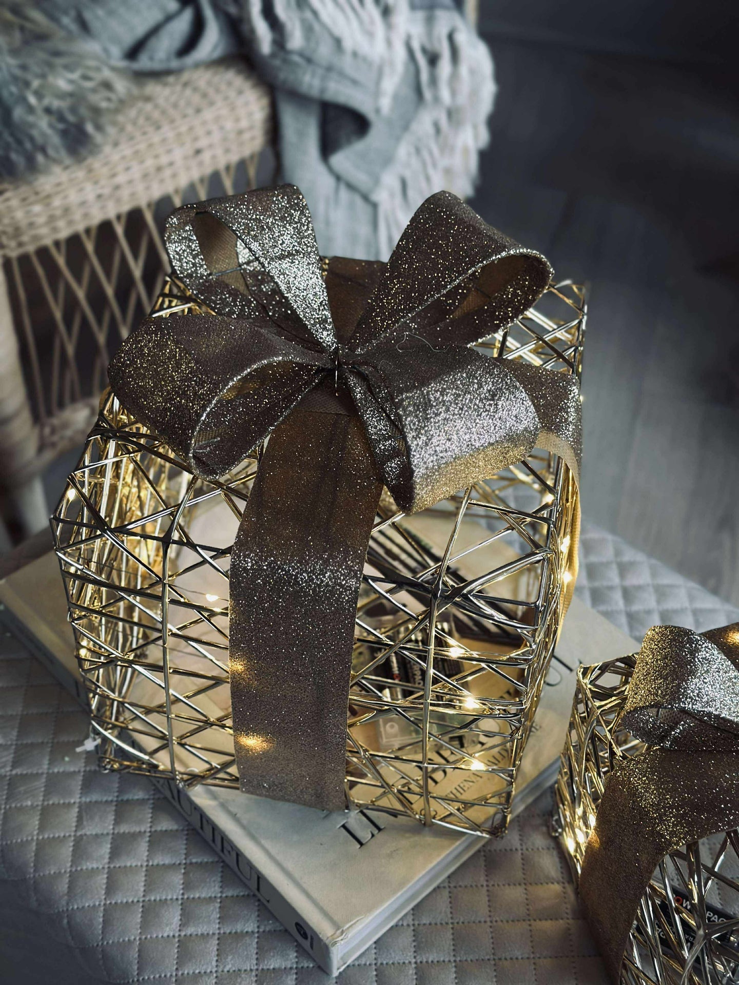 Julklappar med LED-ljus - 3 st.