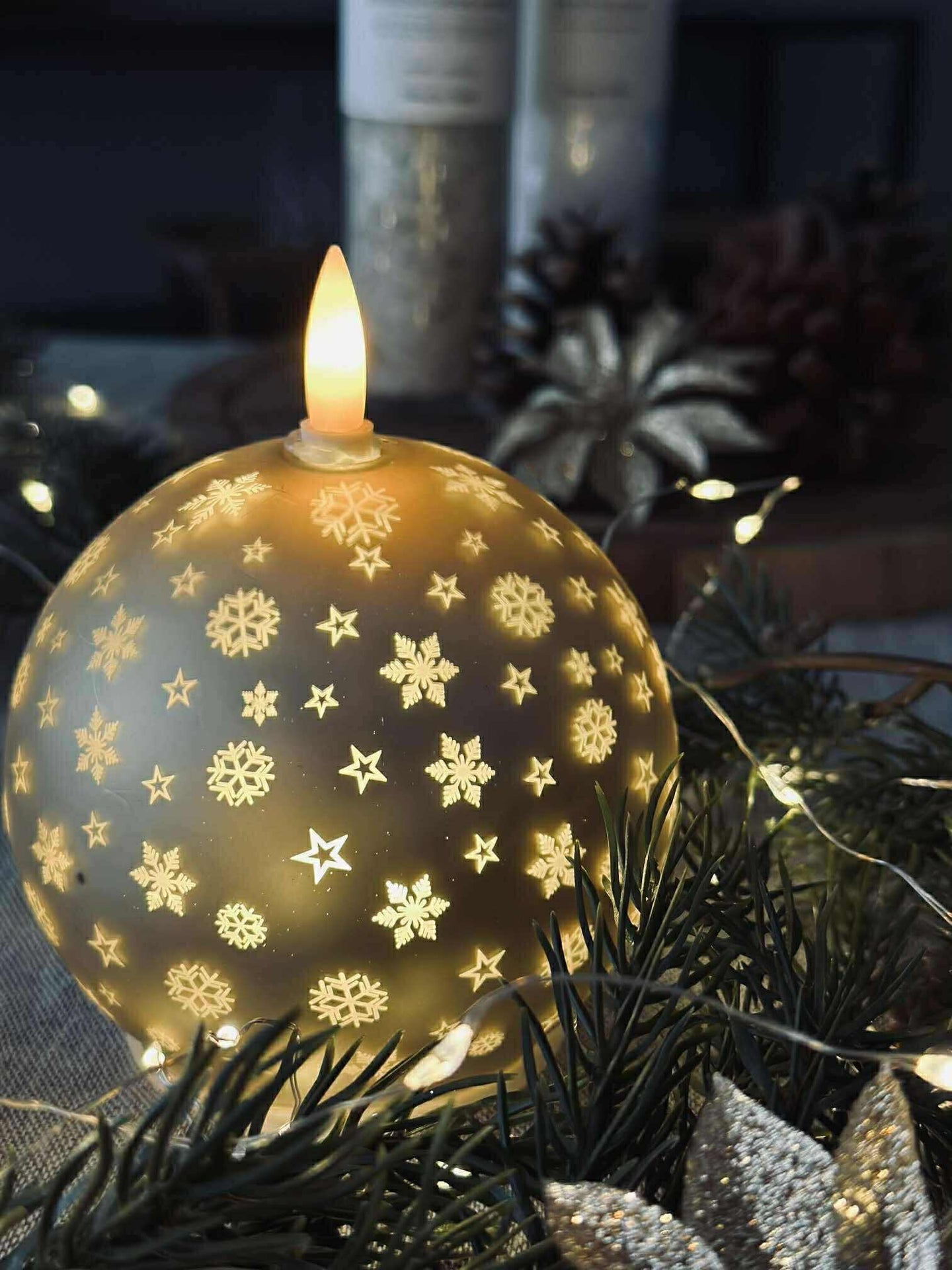 Julelys Gold XMAS 10 cm.