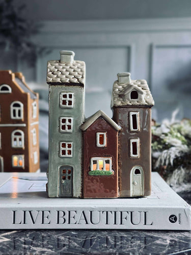 3 x Ljuslykta - Keramik