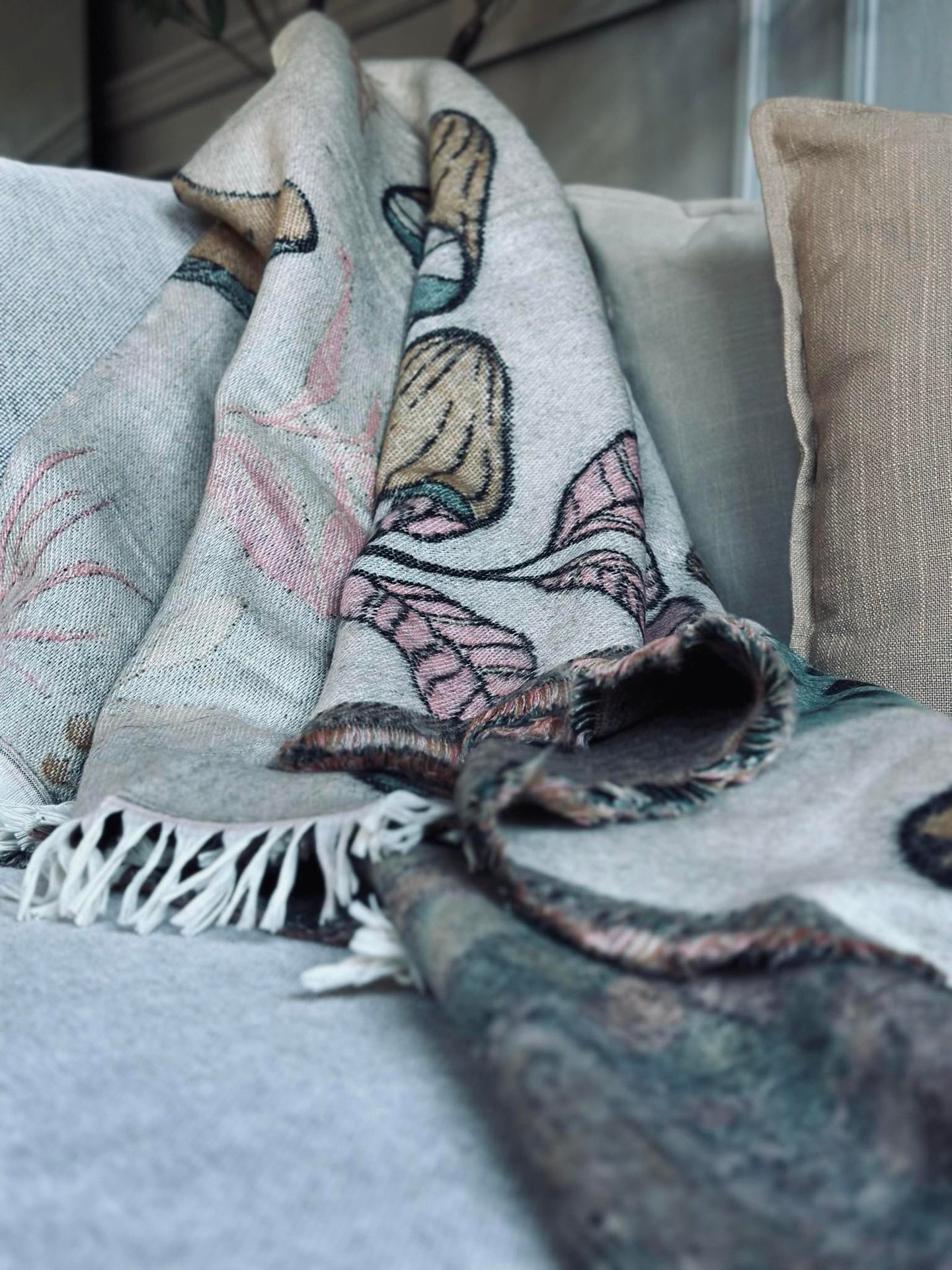 Pläd - Svamp brun / natur