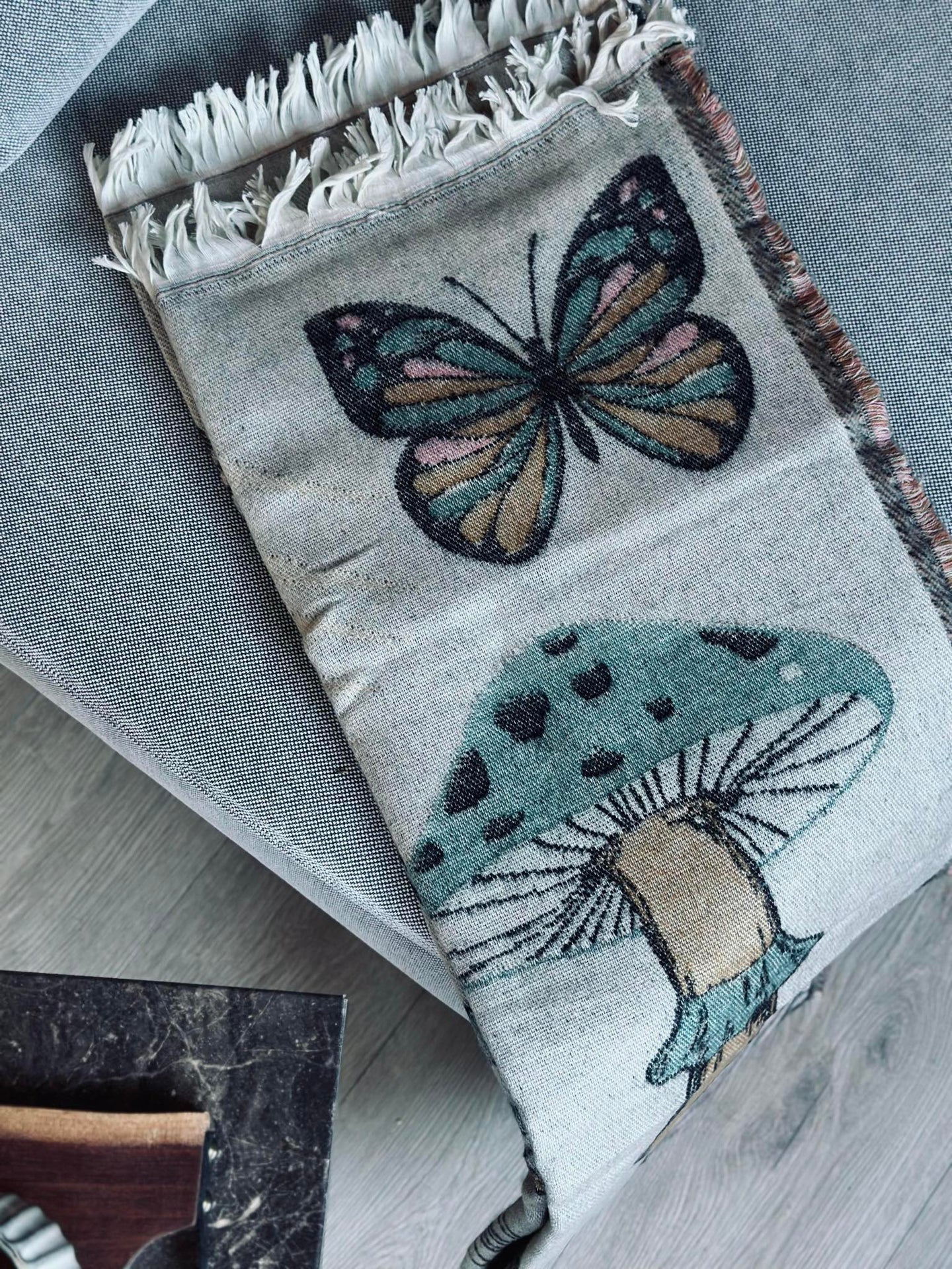 Pläd - Svamp brun / natur