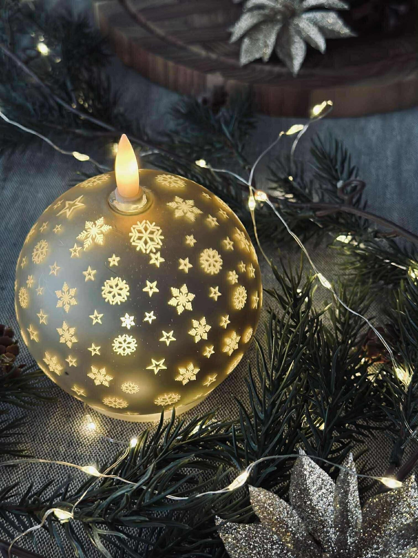 Julelys Gold XMAS 10 cm.
