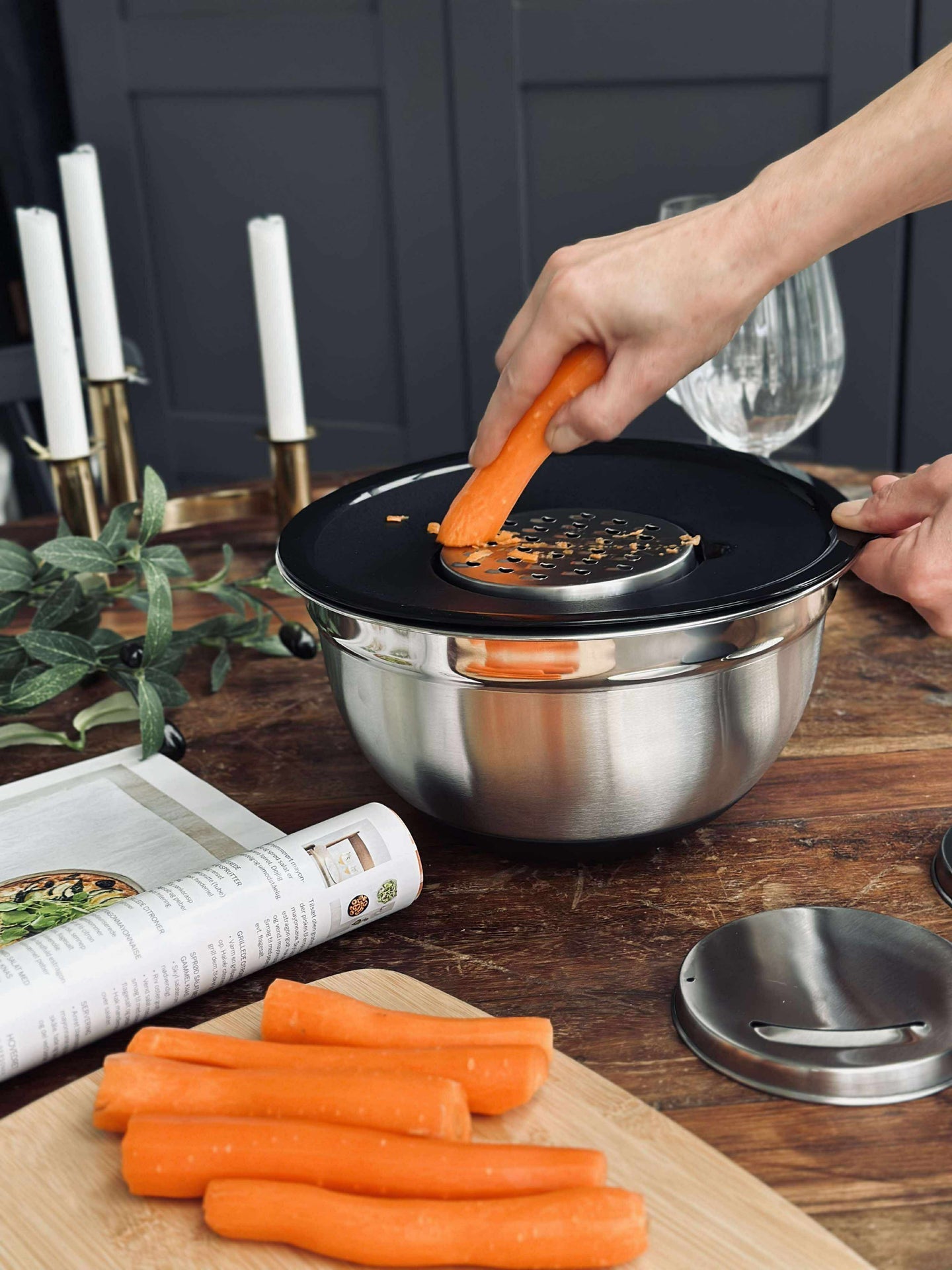 Skål med snittlock - Rostfritt stål