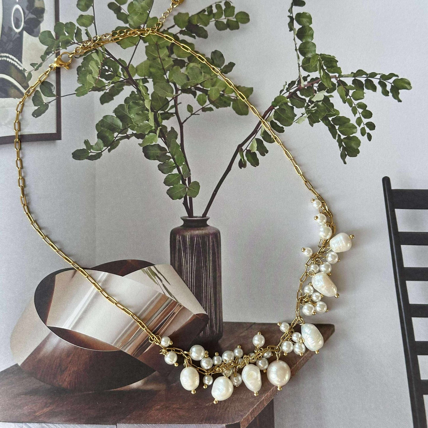 Halsband Cille - med pärlmix