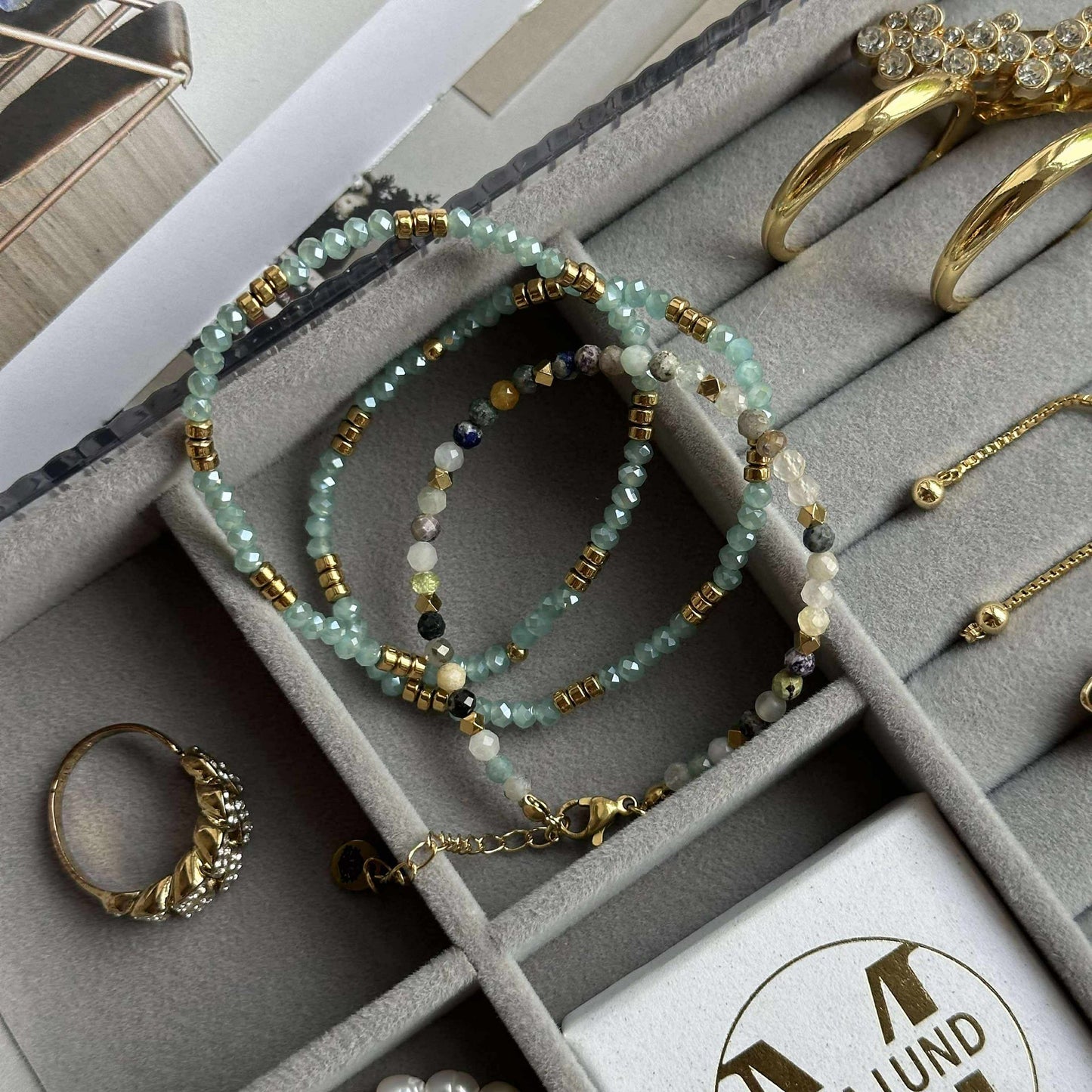 Armband Marika Aqua - Set med 3 st