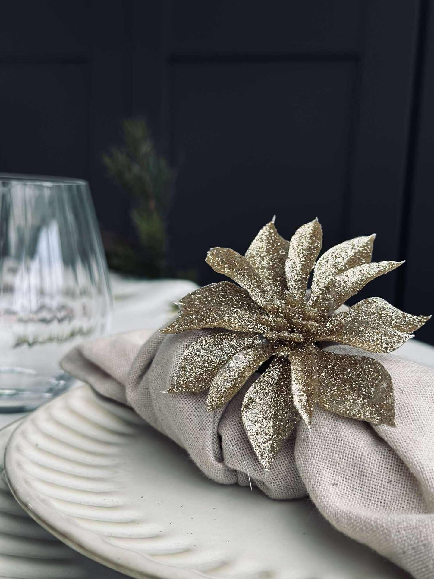 Deco-blommor med glitter - 4 st