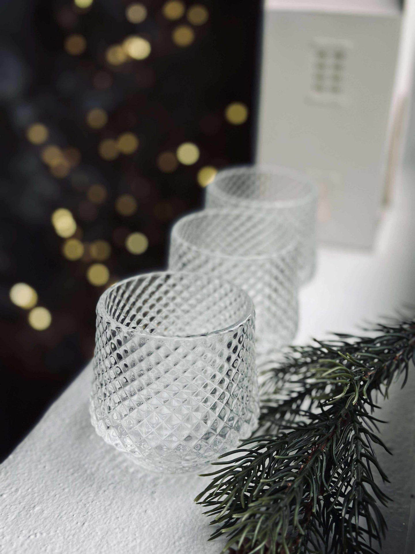 Ljusstakar i klart glas - Set om 3 st.