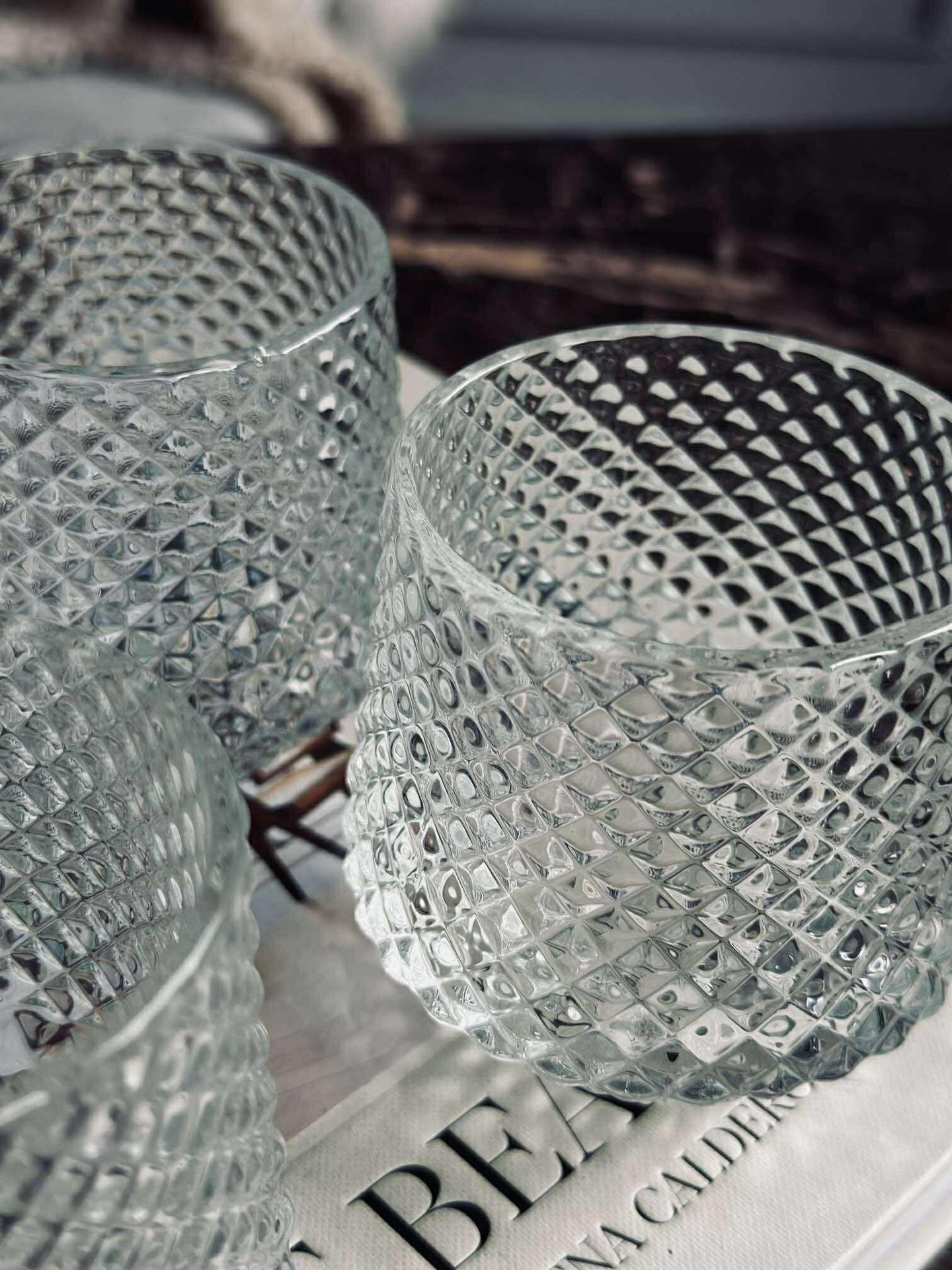 Ljusstakar i klart glas - Set om 3 st.