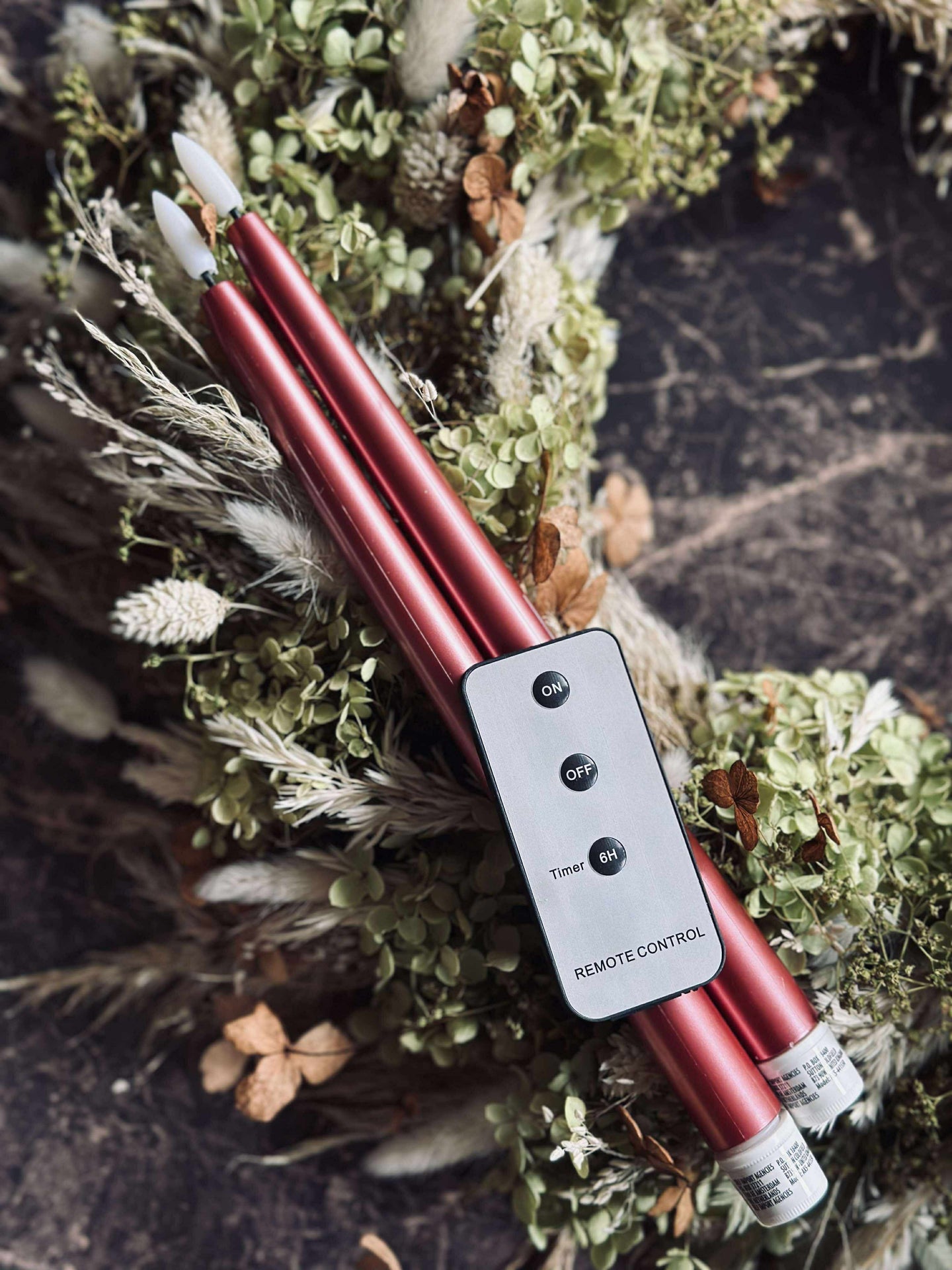 Röda LED-blockljus 2 st - Fjärrkontroll medföljer