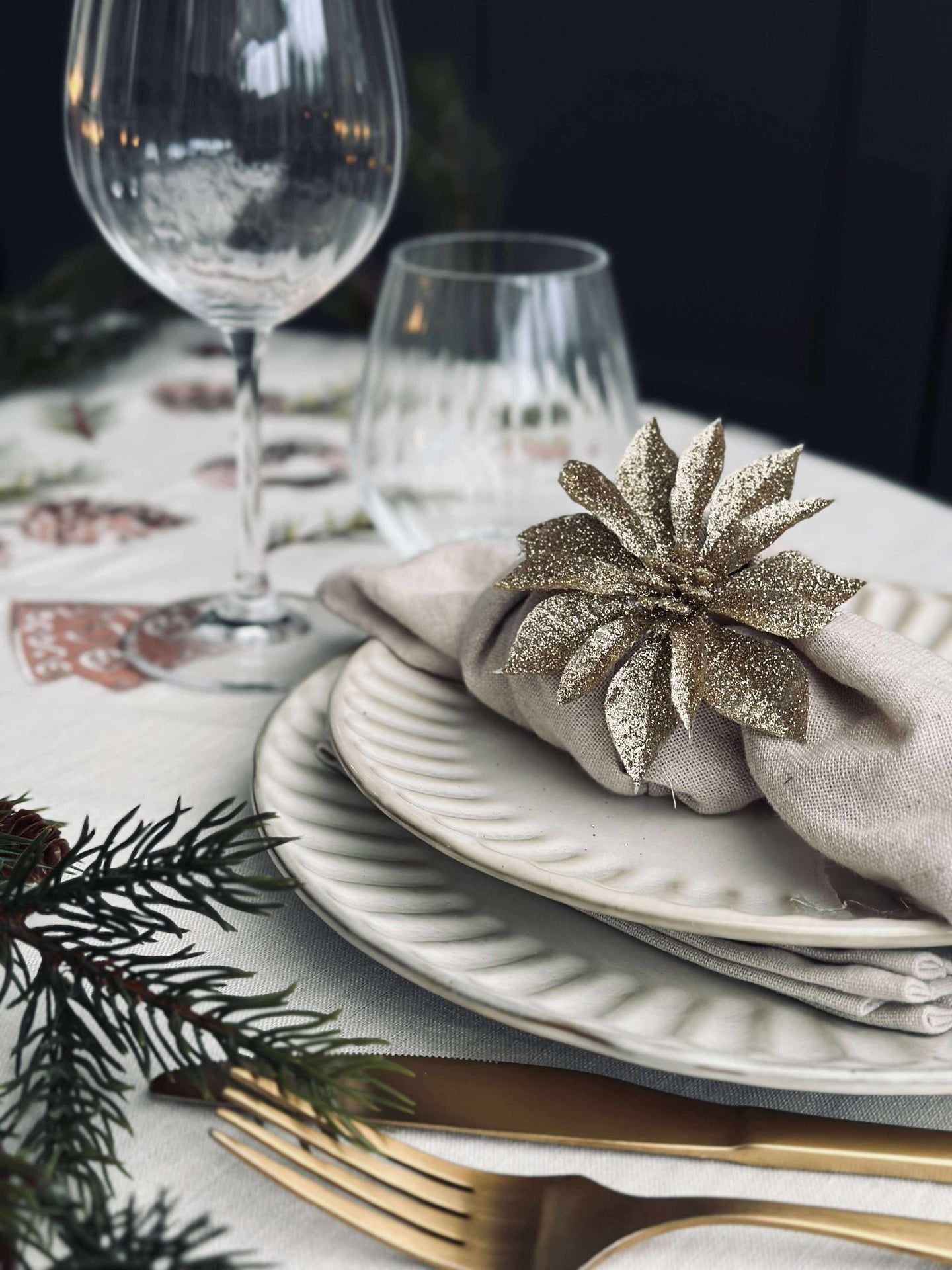 Deco-blommor med glitter - 4 st