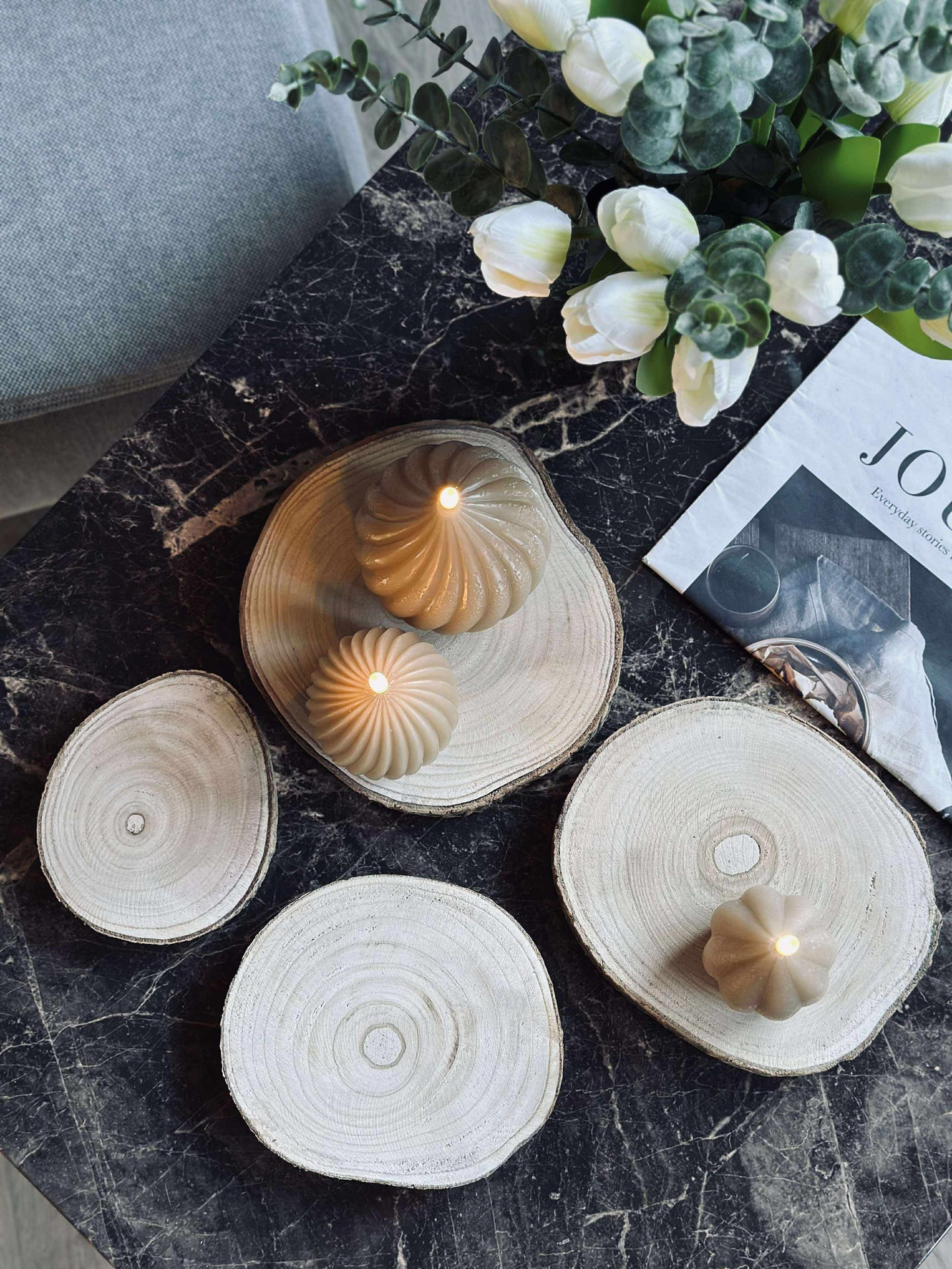 Deco wood - Set med 4 st.