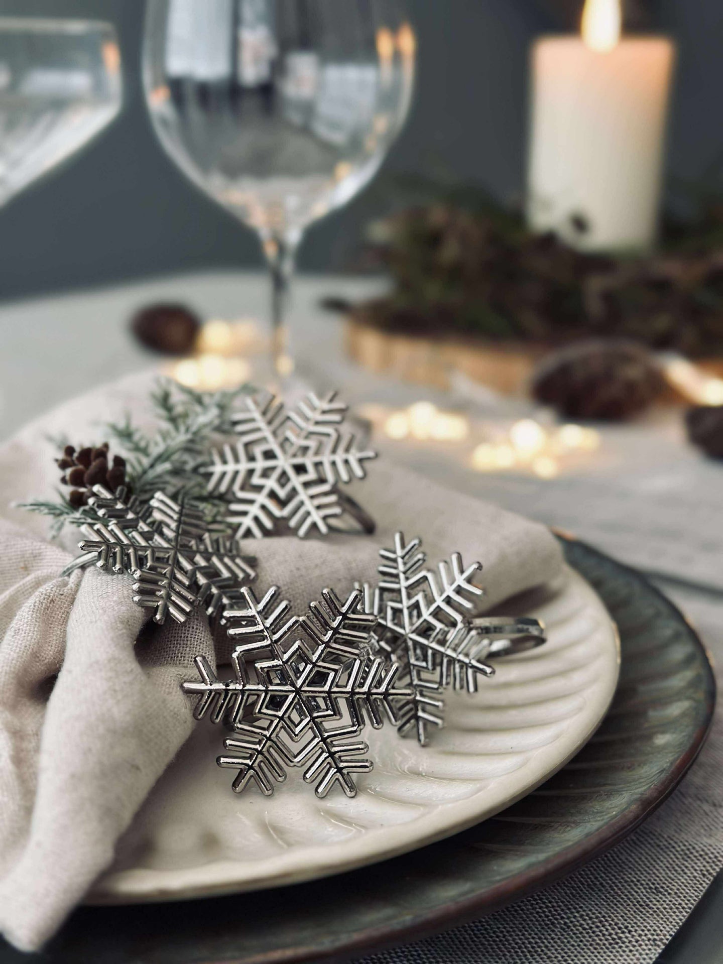 Servettringar Silver - MIX 4 st