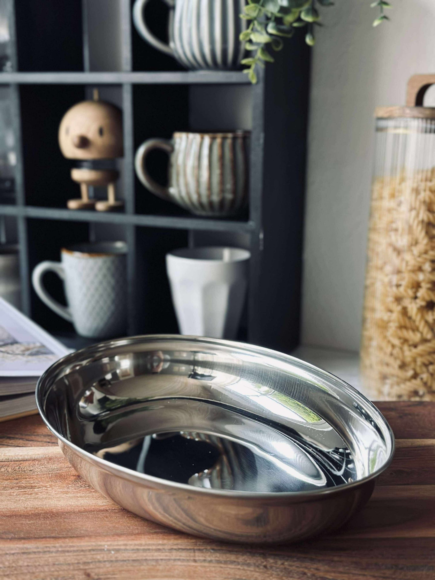 Rund bricka med kant - Rostfritt stål