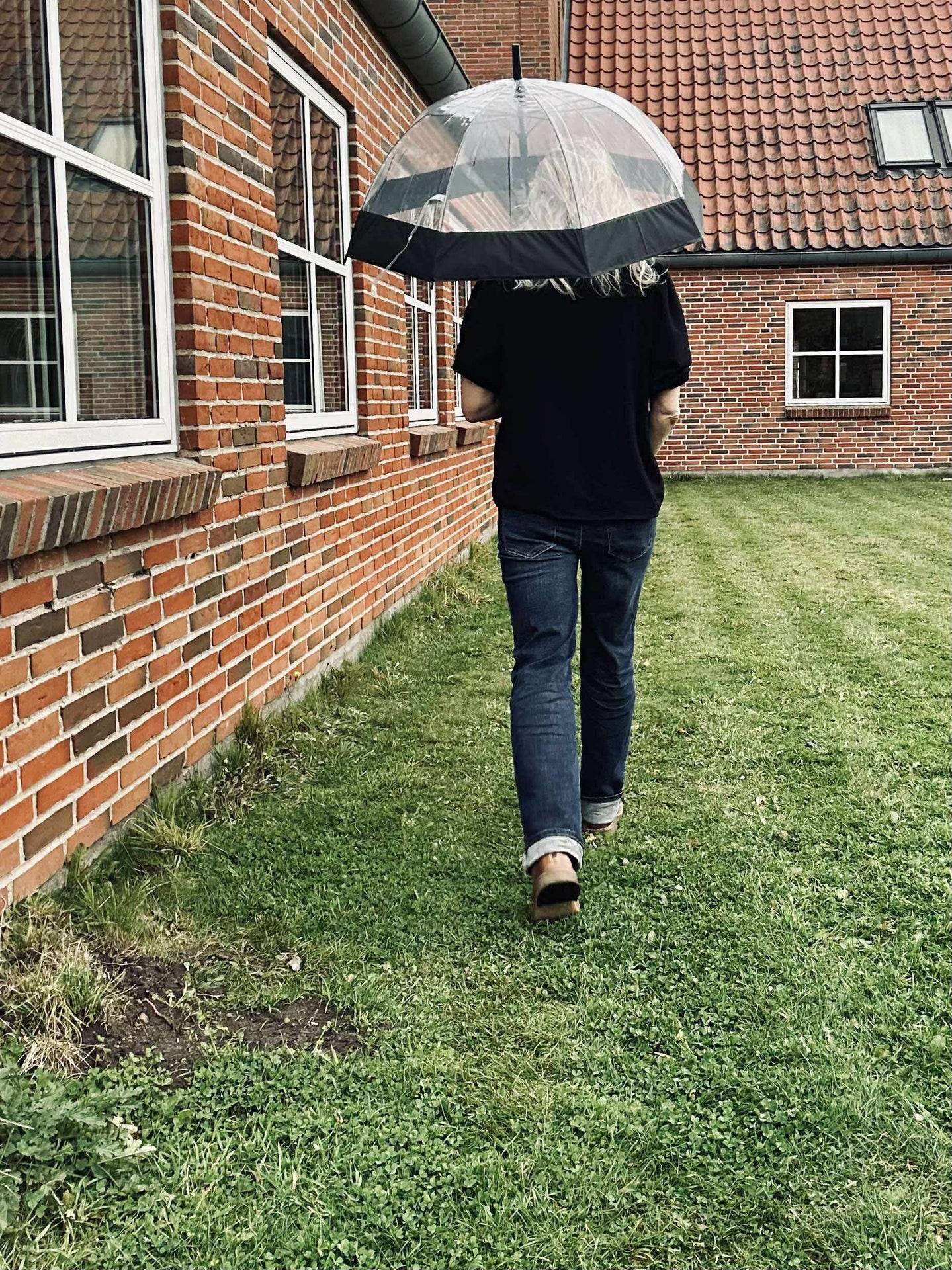 Transparent Paraply - Svart