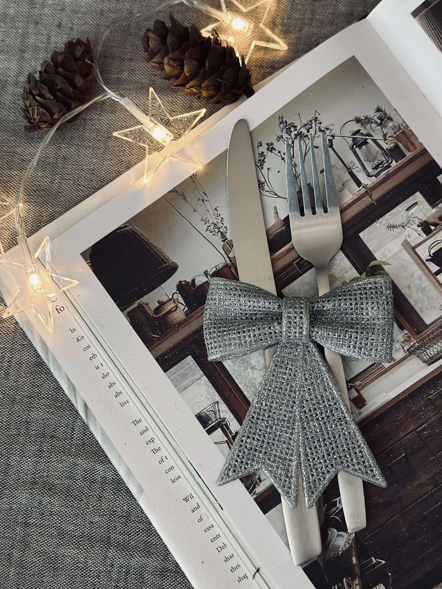 Rosett glitter - Silver