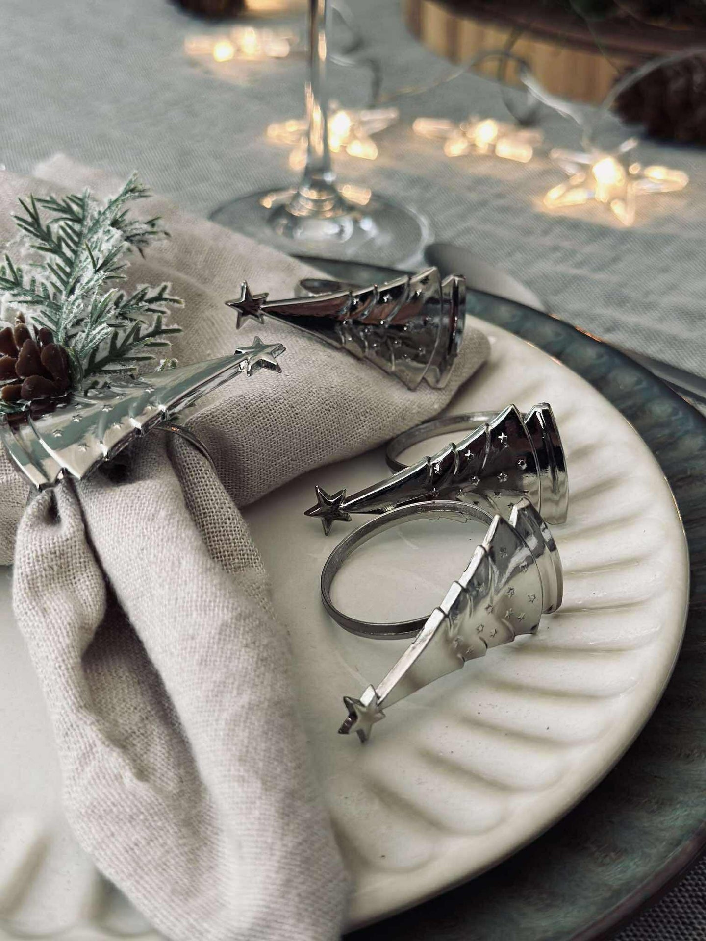 Servettringar Silver - MIX 4 st