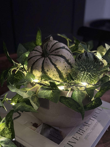 Ljusslinga med gröna murgrönablad - 290cm