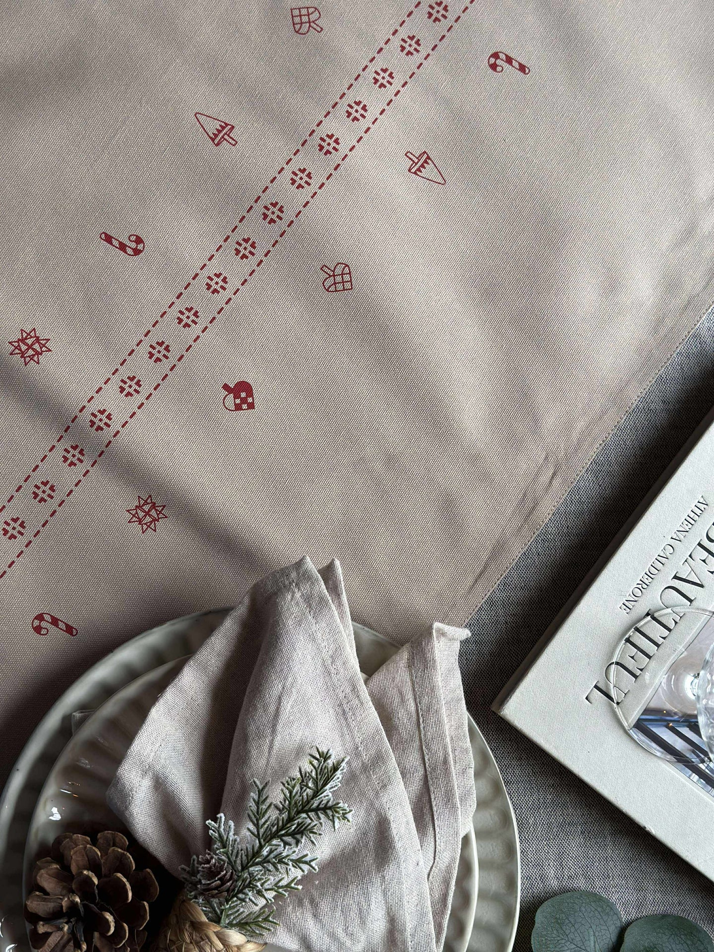 Julbordslöpare - 40x140 cm - Beige