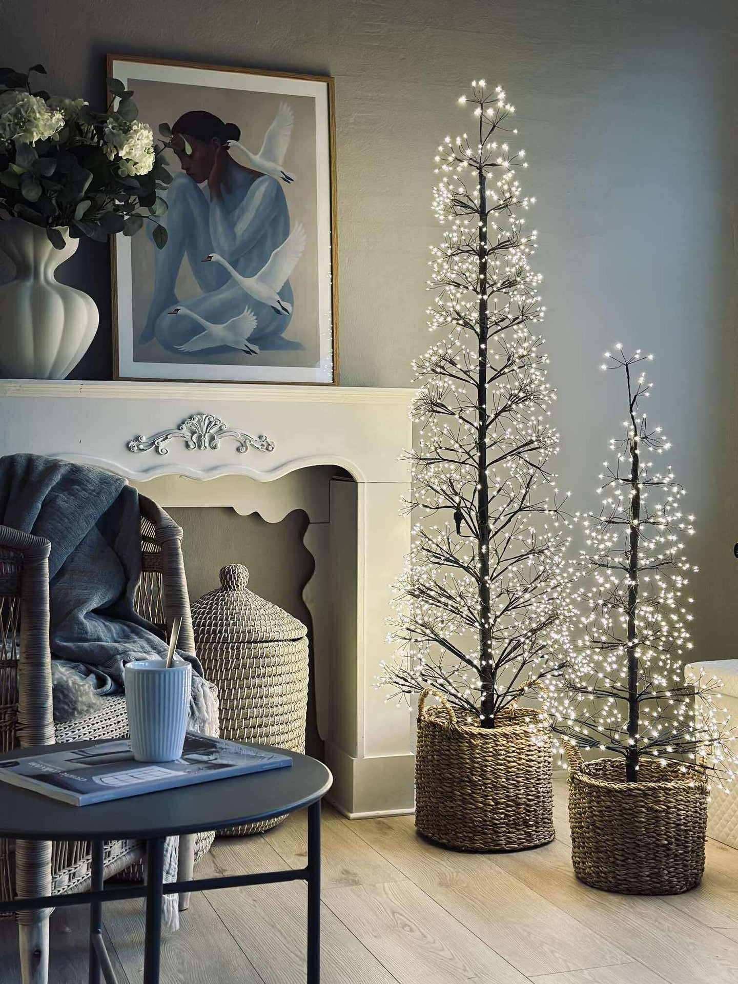 Julgran med 1600 LED-lampor - Svart