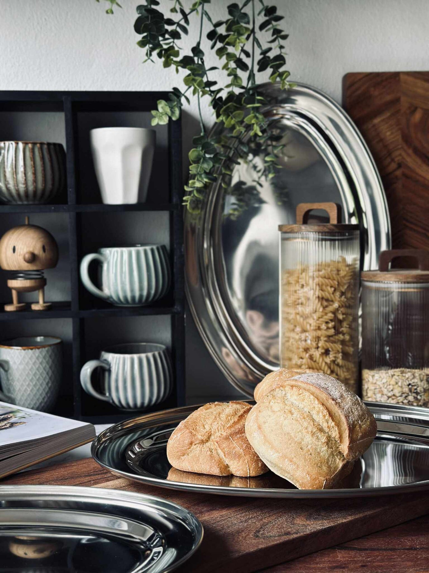 Ovalt fat Rostfritt Stål - Set med 3 st.