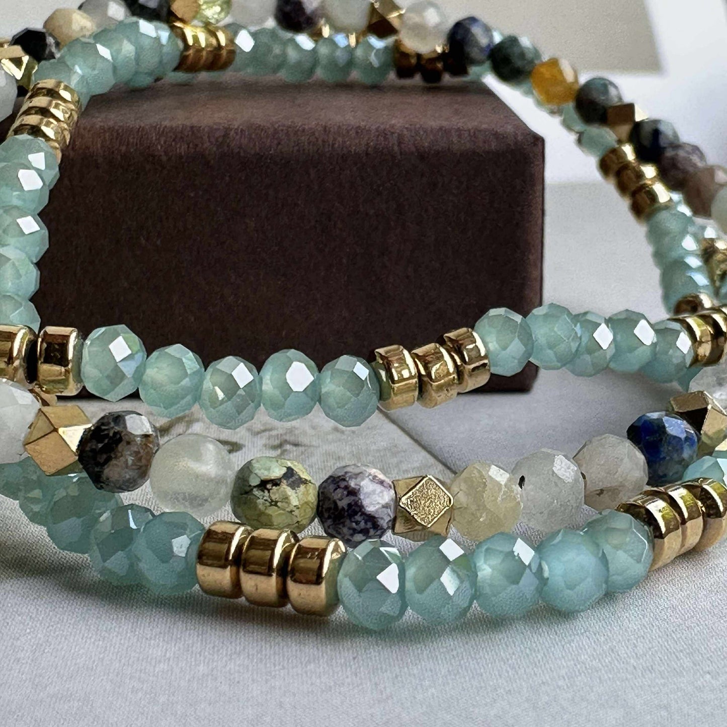 Armband Marika Aqua - Set med 3 st
