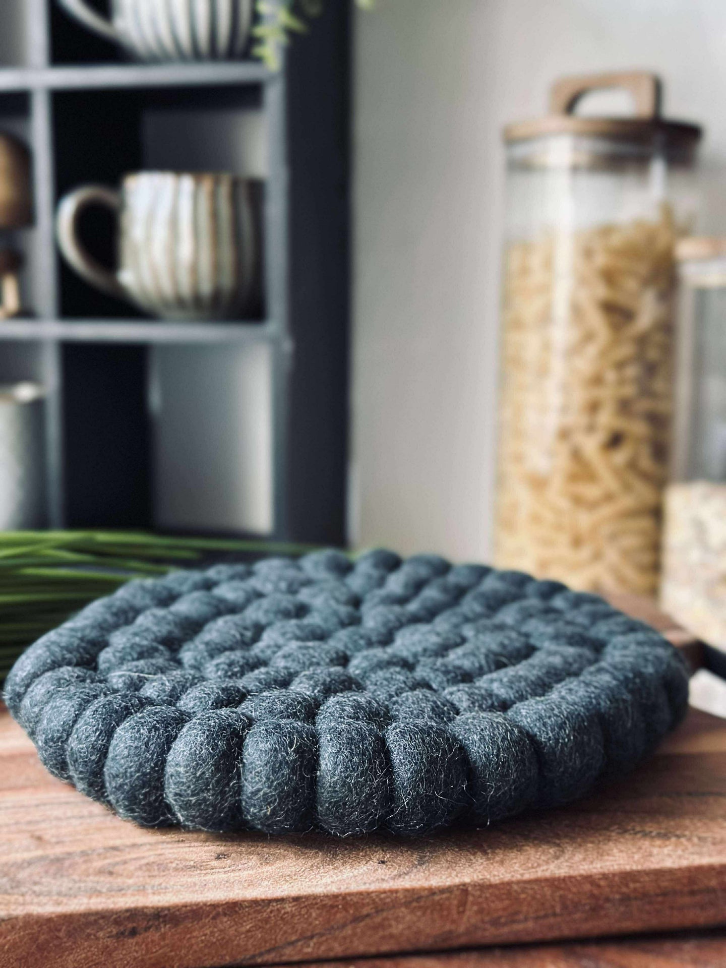 Bordsunderlägg DOTS - Marinblå ull