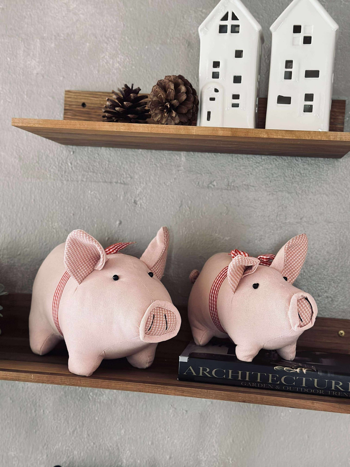 Julgris med rosett - Rosa