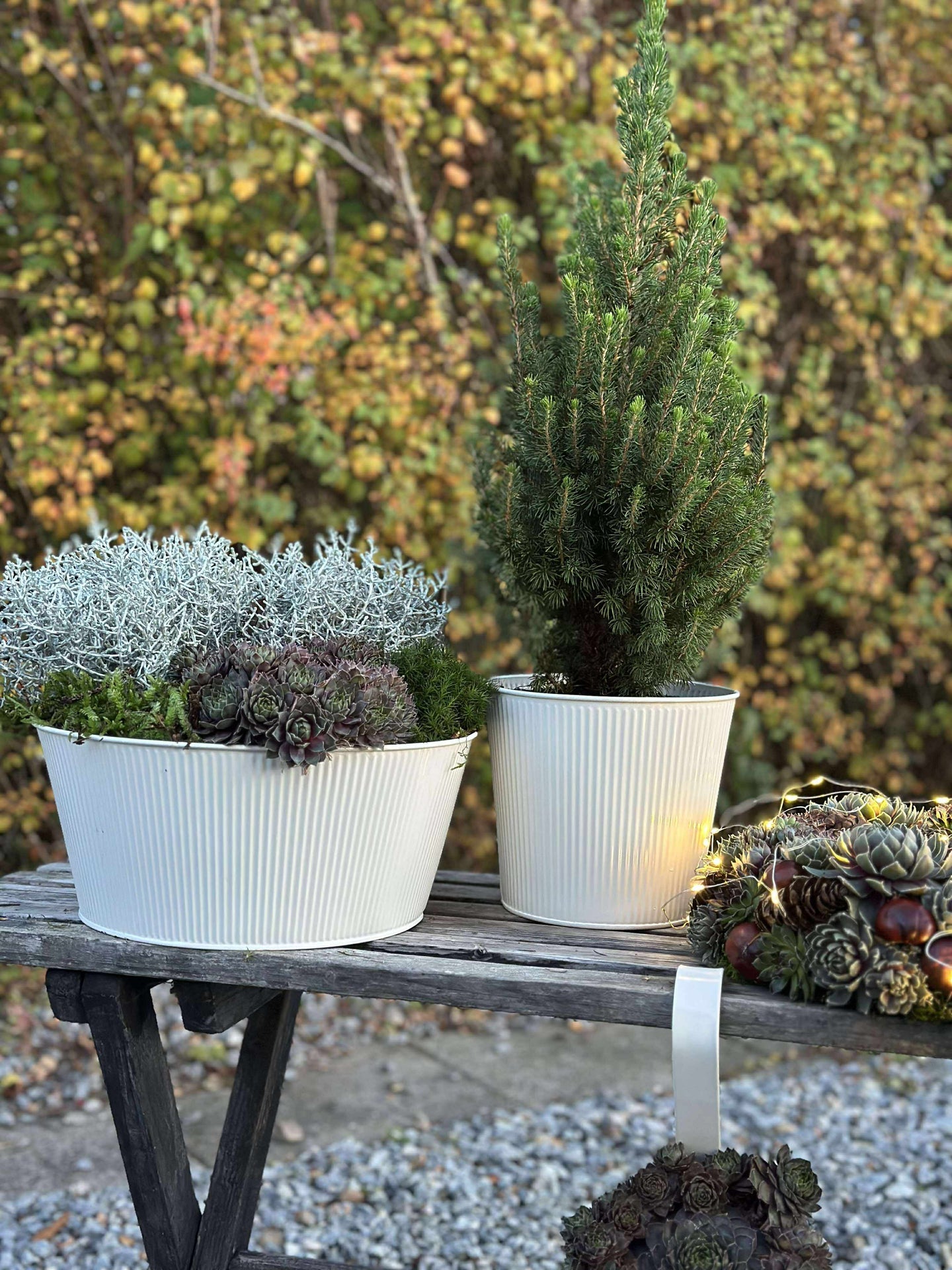 Krukskydd med räfflor - Vit