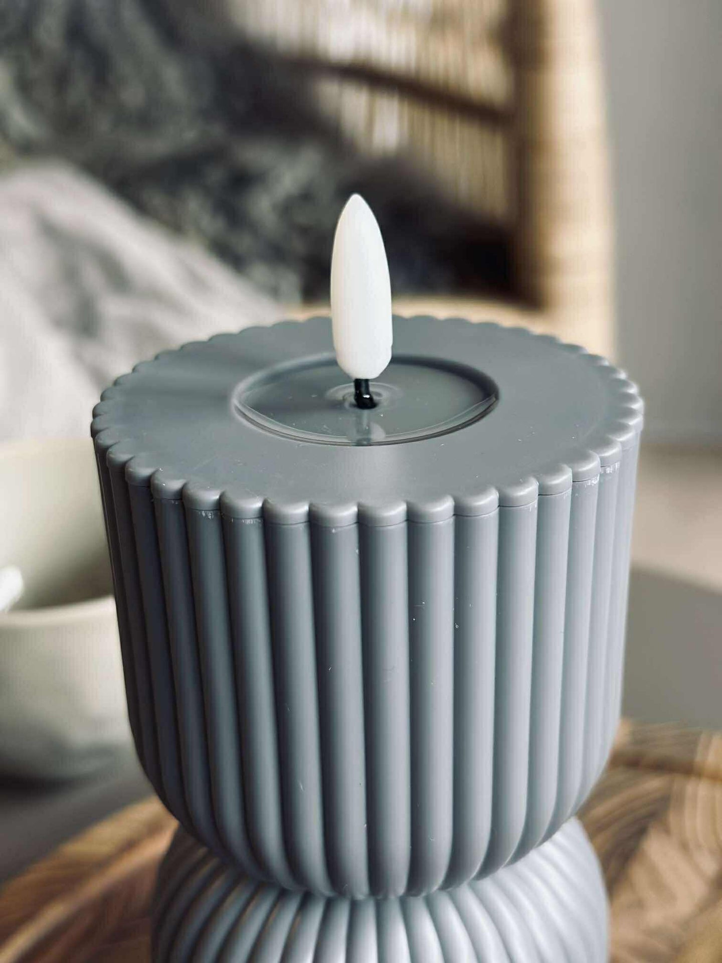 LED Blockljus Grått timglas - Utomhus