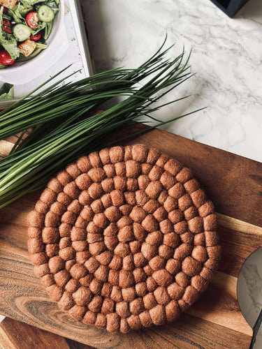 Underlägg DOTS - Terrakotta ull