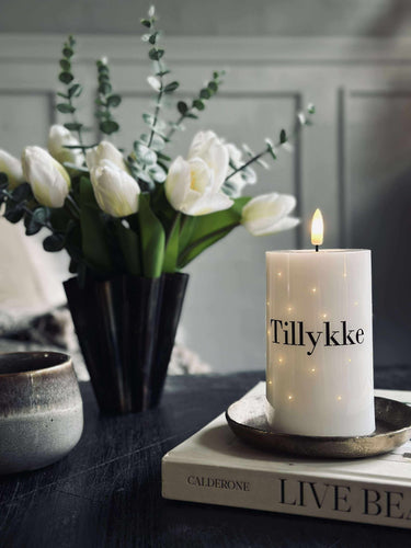 LED Blockljus TWINKLE - Grattis