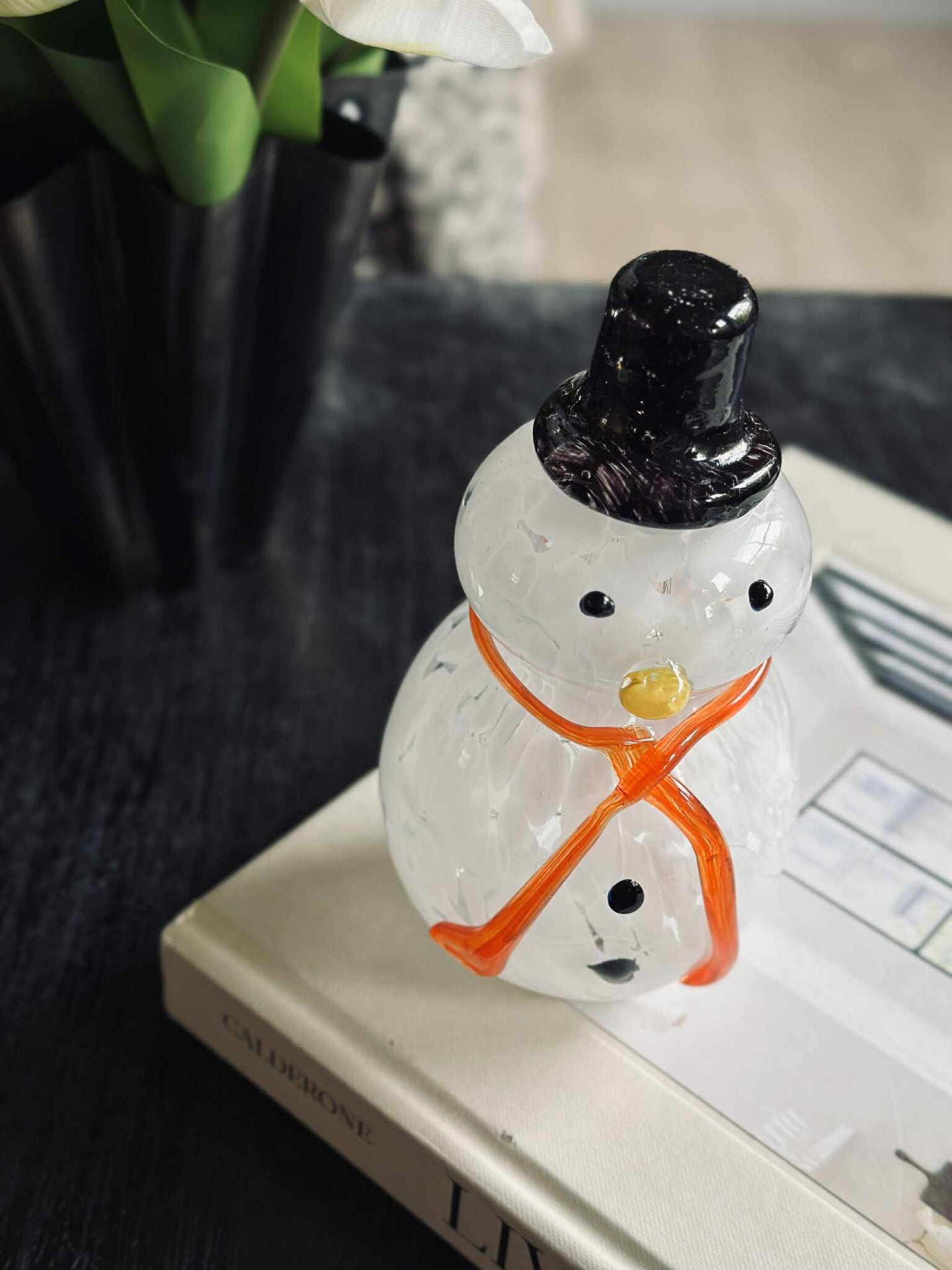Snögubbe med LED-ljus