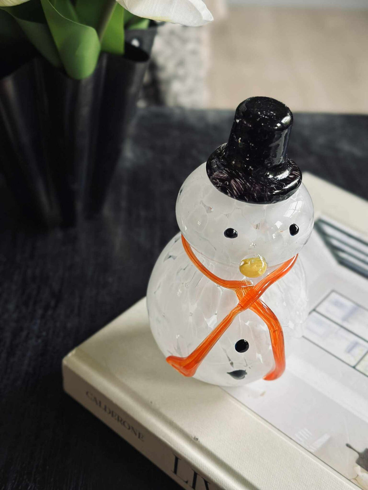 Snögubbe med LED-ljus