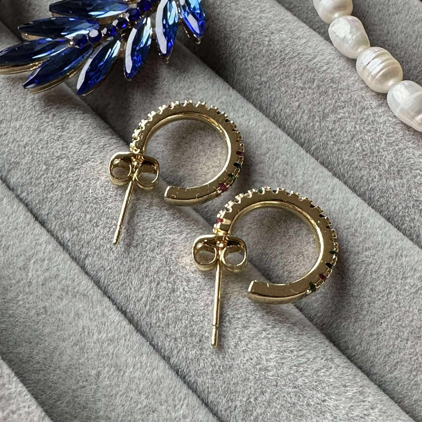 Örhängen IZA - flerfärgad - förgylld