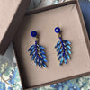 Örhängen Feather - Royal blue