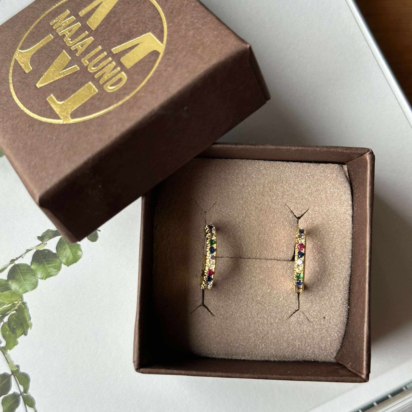 Örhängen IZA - flerfärgad - förgylld