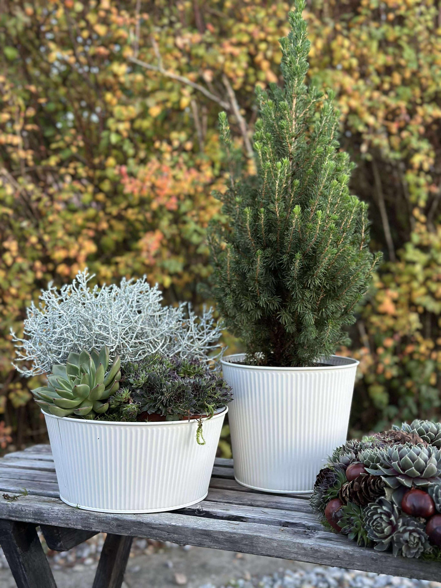 Rund kruka med räfflor