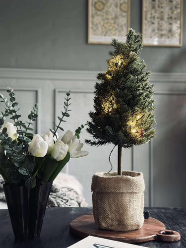Julgran med ljusslinga - 50cm