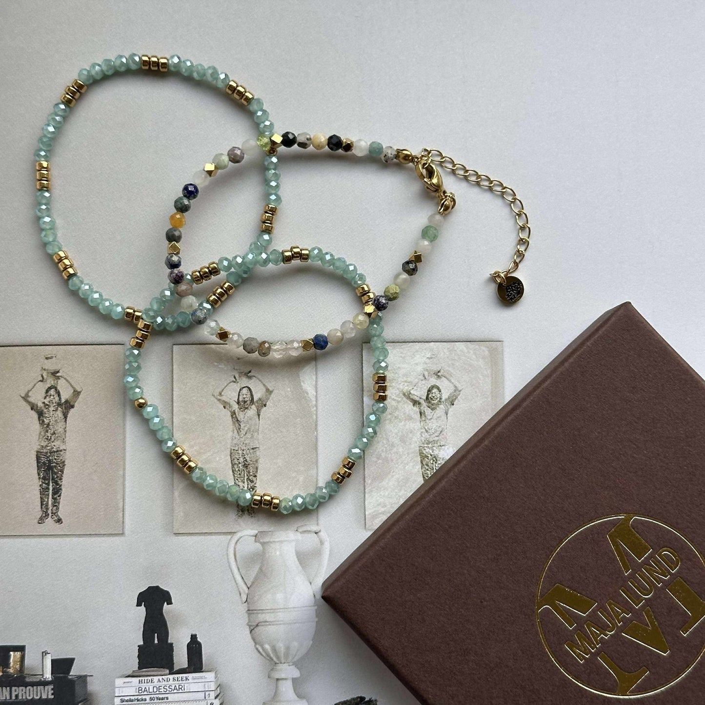 Armband Marika Aqua - Set med 3 st