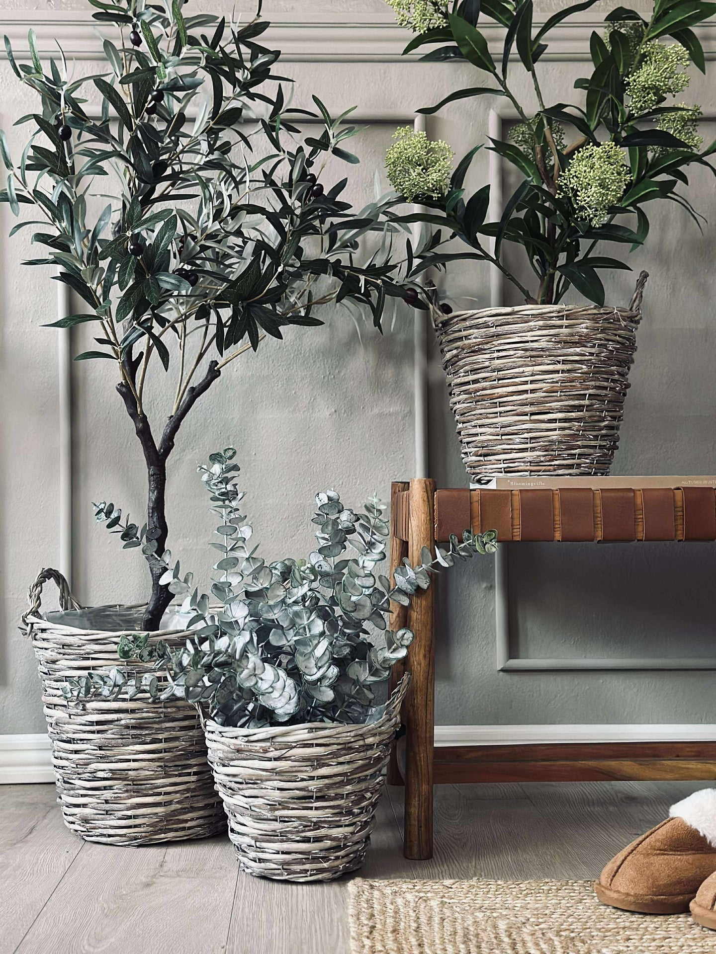 Planteringskorgar – Set med 3 storlekar