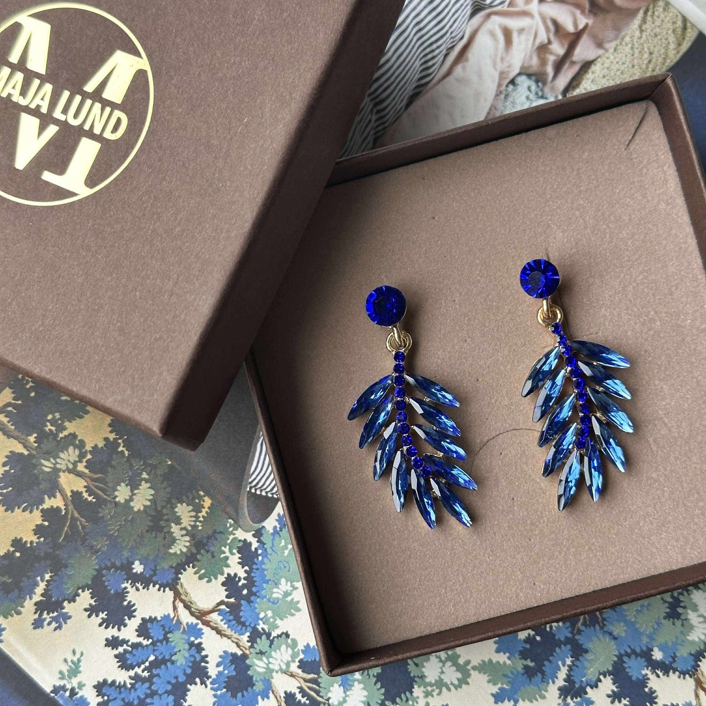 Örhängen Feather - Royal blue