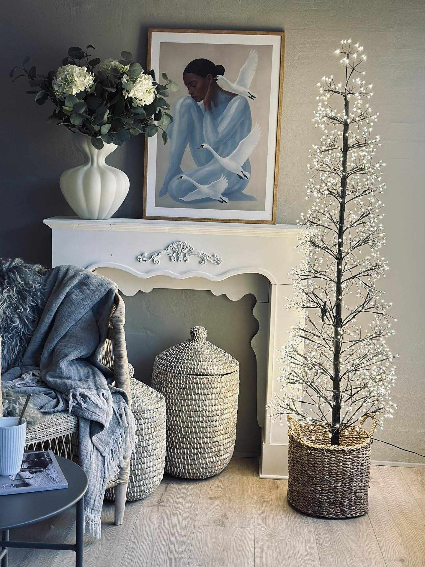 Julgran med 1600 LED-lampor - Svart