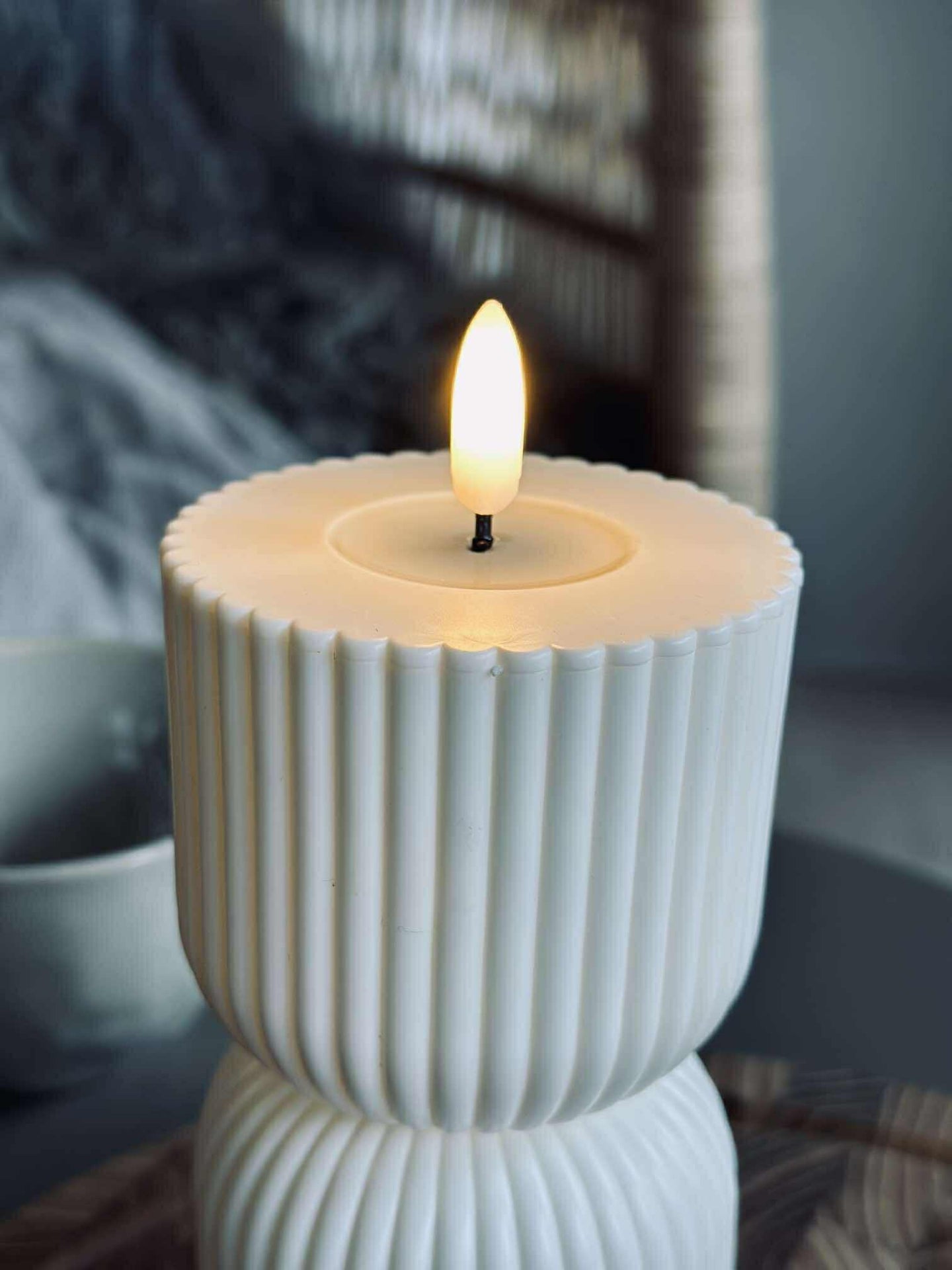 LED Blockljus Vit timglas - Utomhus