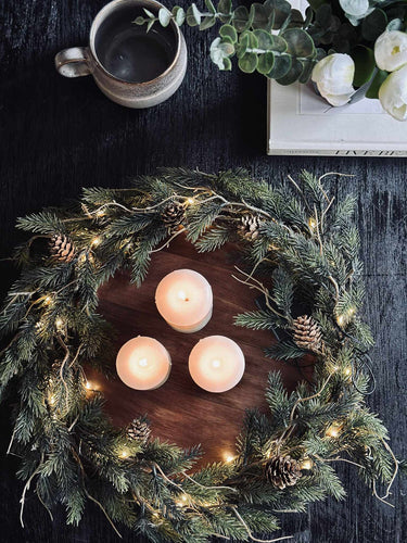 Julkrans med ljus - Utan snö