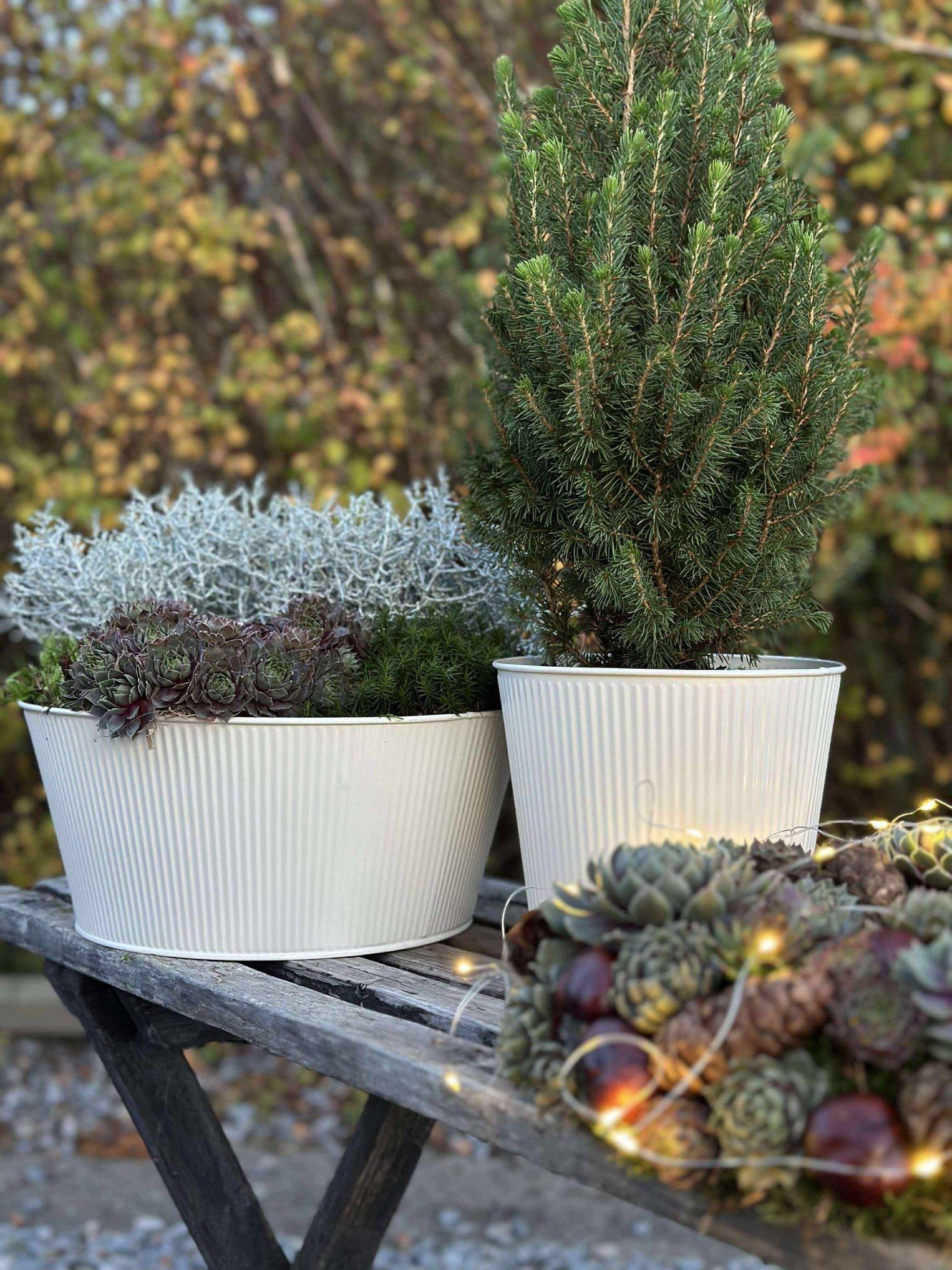 Krukskydd med räfflor - Vit