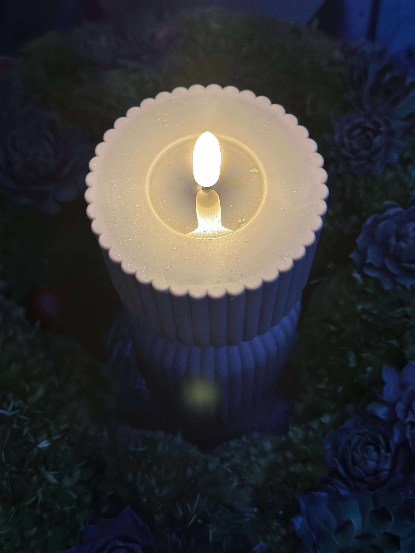 LED Blockljus Grått timglas - Utomhus