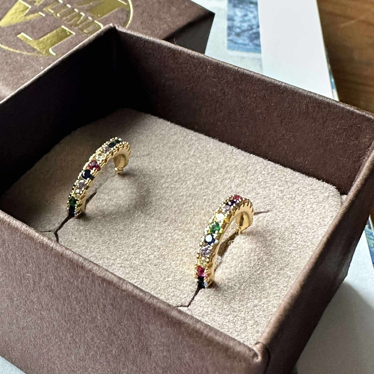 Örhängen IZA - flerfärgad - förgylld