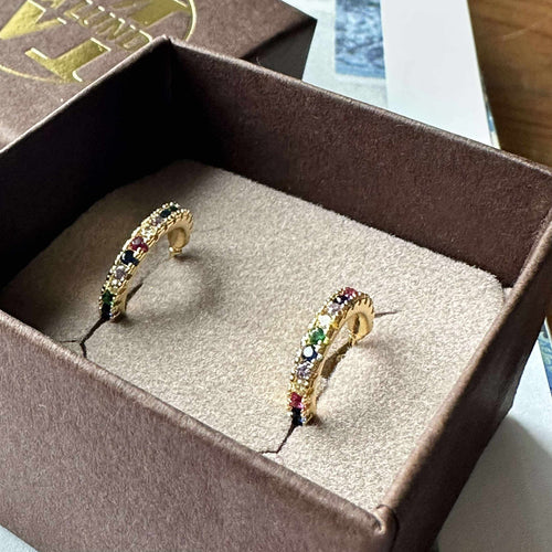 Örhängen IZA - flerfärgad - förgylld